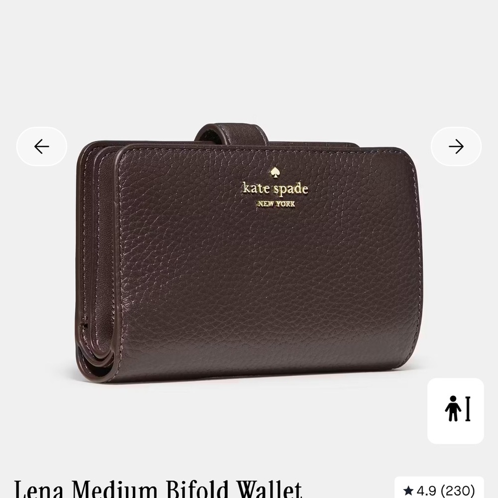 Kate Spade Lena Medium Bifold Wallet - Espresso - Picture 3 of 5